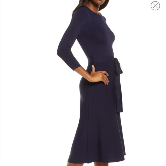 Eliza J Fit & Flare Dress Black Small - Picture 4 of 8